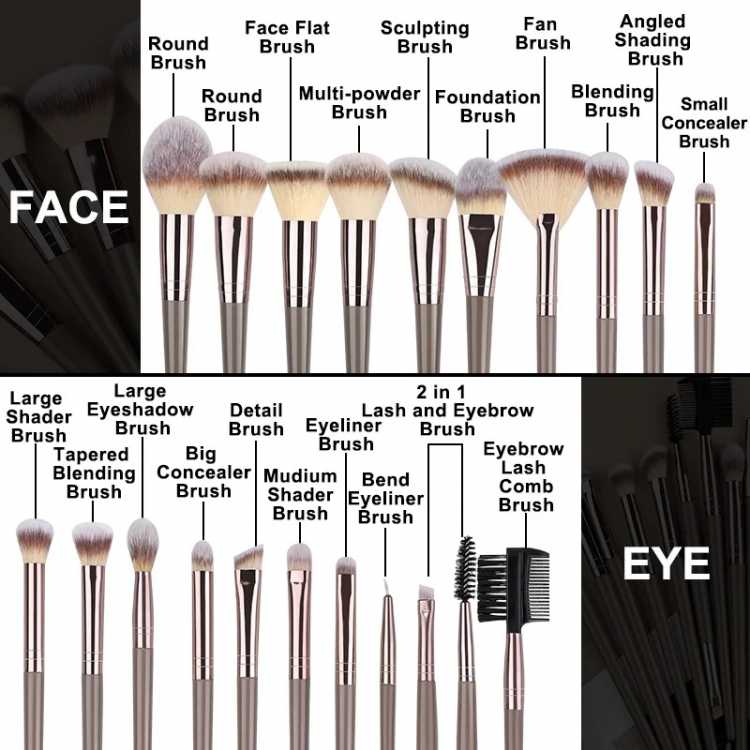 3-20PCS Makeup Brushes Set Eyeshadow Fluffy Foundation Concealer Blush Highlighter Storage Box Female Cosmetics Beauty Tools 66