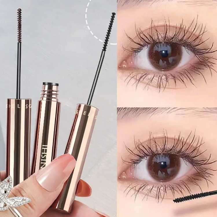 Silk Fiber Matte Mascara Makeup Ultra-Fine Brush Lengthens Eyelashes Waterproof Fast Dry Brown Black Curling Mascara Comestic 66