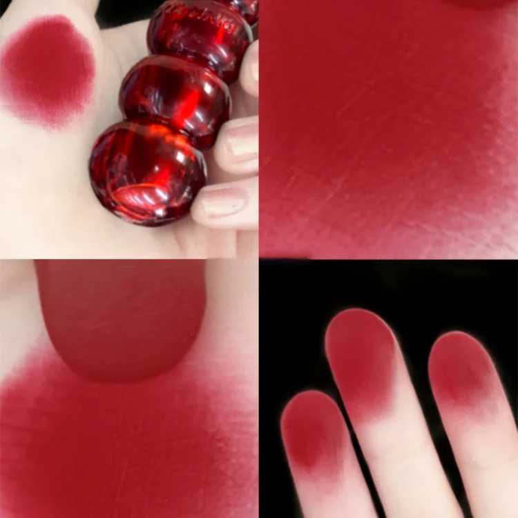 Cute Gourd Shape Matte Lipstick Smoked Brown Red Solid Lip Gloss Waterproof Long Lasting Tinted Balm Velvet Lip Makeup Pen