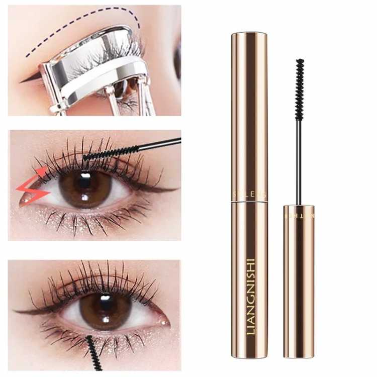 Silk Fiber Matte Mascara Makeup Ultra-Fine Brush Lengthens Eyelashes Waterproof Fast Dry Brown Black Curling Mascara Comestic 66