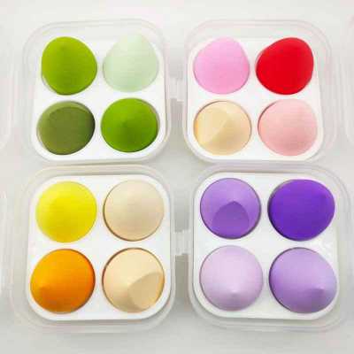 4PCS/Box Beauty Egg Set Gourd Water Drop Makeup Puff Kit Colorful Cushion Cosmestic Sponge Egg Makeup Tools Wet and Dry Use