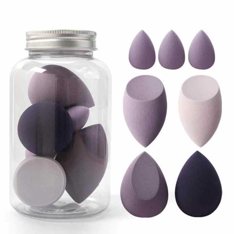 New 7 pcs Makeup Sponge DryWet Use Cosmetic Puff Sponge Maquiagem Foundation Powder Blush Beauty Tools with Storage Box