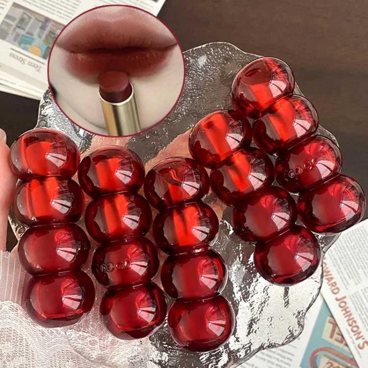 Cute Gourd Shape Matte Lipstick Smoked Brown Red Solid Lip Gloss Waterproof Long Lasting Tinted Balm Velvet Lip Makeup Pen