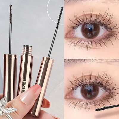 Silk Fiber Matte Mascara Makeup Ultra-Fine Brush Lengthens Eyelashes Waterproof Fast Dry Brown Black Curling Mascara Comestic 66