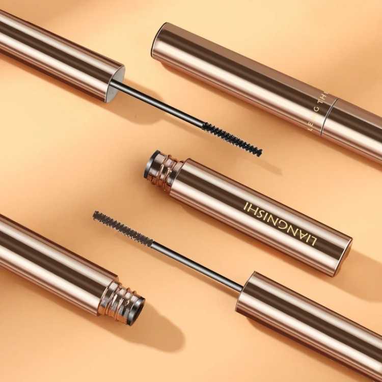 Silk Fiber Matte Mascara Makeup Ultra-Fine Brush Lengthens Eyelashes Waterproof Fast Dry Brown Black Curling Mascara Comestic 66