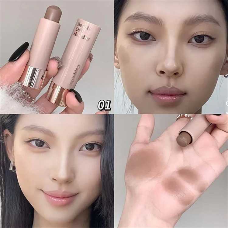 Moisturizing Matte Concealer Contour Stick Smooth Lasting 3D Nose Shadow Waterproof Face Highlight Brighten Contour Makeup 66