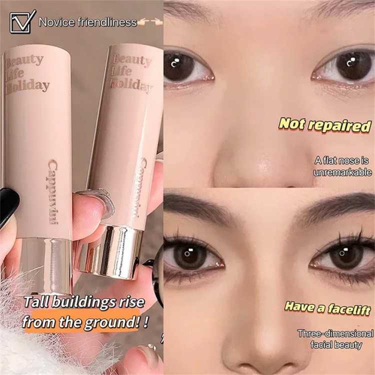 Moisturizing Matte Concealer Contour Stick Smooth Lasting 3D Nose Shadow Waterproof Face Highlight Brighten Contour Makeup 66