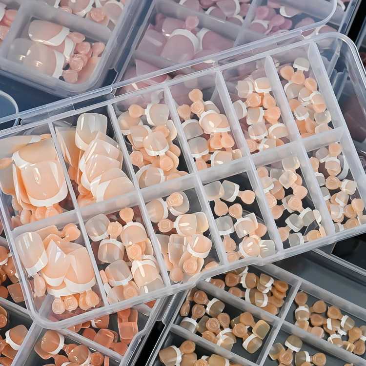 120Pcs 9-Colors  Fake Toenails Summer Short Sqaure Press On Toe Nails Tips Glossy Nude/Pink/Brown Full Cover False Toenail 66