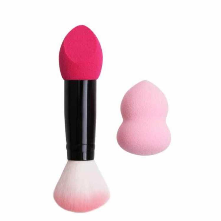 1 Set Professional Makeup Brush Beauty Sponge Cosmetic Puff 2 Heads Blusher Brush Makeup Blender Foundation Powder Make Up Tools